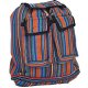 Colorful mini backpack style multi-colored stripes