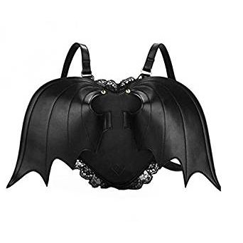 Angel demon love black bat wings backpack