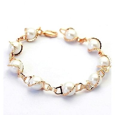 Women pearl bead bracelet, pearl, crystal, imitation pearls, simple fashion bracelet jewelry, steel color everyday casual weddin