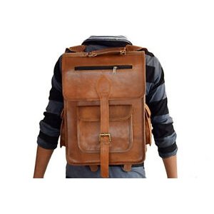 Leather backpack computer bag 13" backpack school bag