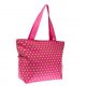 Lime purple dots beach shopping bag (magenta and lime)