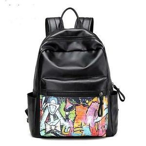 Female tourist graffiti backpack school backpack schoolbag