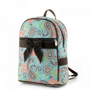 Multicolor printing quilted backpack schoolbag