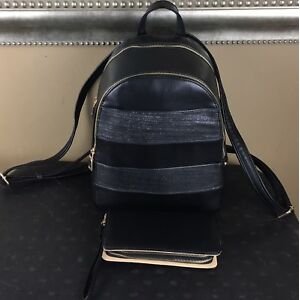 Black backpack double zipper