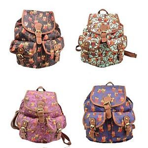 Female owl printing school backpack School backpack