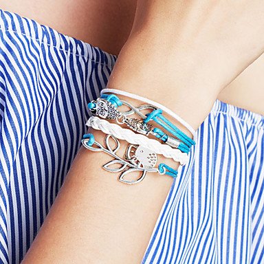 Women layered Bracelet wrap bracelet, birds, leaves, owls, personalized, basic, stylish, multi-layered bracelet jewelry, gifts