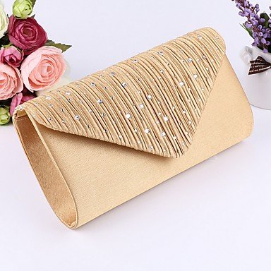 Women's Crystal Polyester Clutch Solid Color Black/Almond/Gold