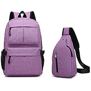 Laptop Backpack Lightweight School College Bag Backpack +Sling Backpack 2 PCS Fits 15.6 inch Laptop