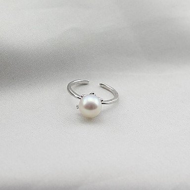 Women freshwater pearl ring, pearl, sterling silver, freshwater pearls ladies, simple, natural, elegant jewelry gifts adjustable