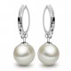 Woman pearl earrings earrings, pearls, sterling silver ball slim, elegant, pearl white bride, screen colors wedding gift