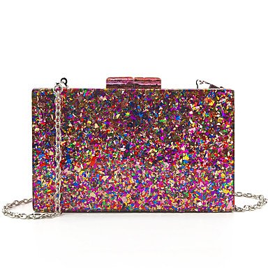 Women's Sequins / Chain Acrylic / Polyester Evening Bag Colorblock Purple