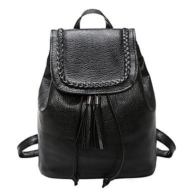 Women bag backpack black button