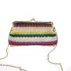 durable knitted rainbow pattern purse shoulder bag