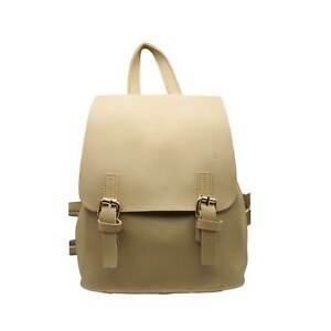 Beige modern buckle strap backpack