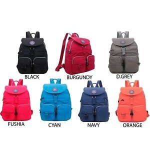 Neutral nylon multi-pocket backpack