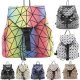 Drawstring geometric backpacks