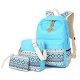 Cute School Canvas Backpack Casual Laptop Bag Shoulder Daypack for Teen Set of 3