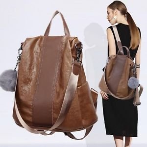 Soft geometric polyester leisure backpack female zipper bag