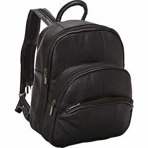 Female black backpack zipper bag