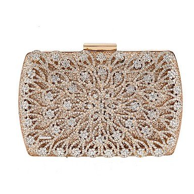 Women's Crystal Polyester Clutch Geometry Black/Gold/Silver