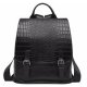 Embossed leather backpack