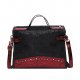 Ladies Sequins/Studs Synthetic Top Handle Bags Color Blocks Silver/Wine Red