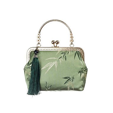 Women's Embroidery / Lace Polyester Evening Bag Plant Light Green / Autumn; Winter