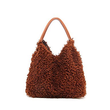 Women's PU Tote Bag Solid Color Brown/Khaki