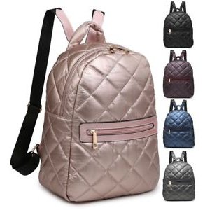 Metal sewing quilted backpack tourism backpack schoolbag