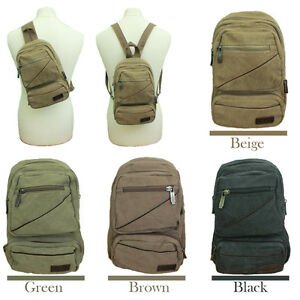 Unisex canvas bag backpacking hiking holiday