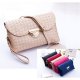 Quilted leather shoulder bag female buckle compact