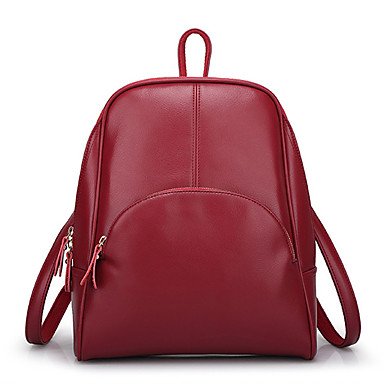 Handbag leather backpack plain purple, brown, wine