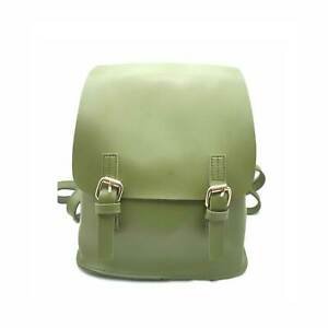 Modern green buckle strap backpack