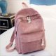 Solid color velvet corduroy backpack travel bags