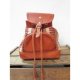 Textile canvas backpack retro leather bucket bag