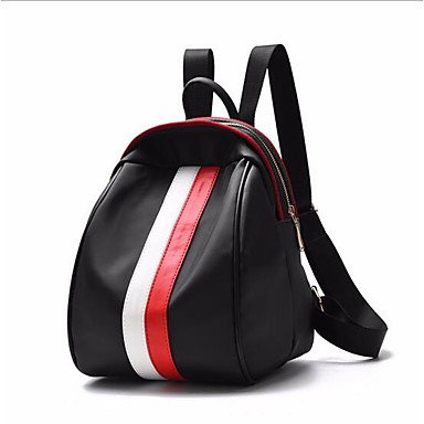 Women bag polyester, backpack zipper, hollow green, red and black