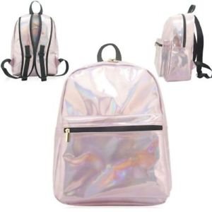 Women shiny pink backpack