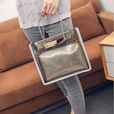 Women bag PVC shoulder seasons casual outdoor white black pink blush