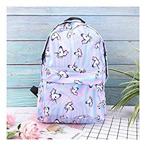 3D- unicorn print multi-color rainbow girl backpack schoolbag travel bag