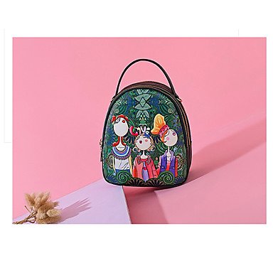 Neutral handbag backpack mode, print green