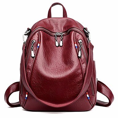 Women Bags  Backpack Zipper Black / Red / Purple