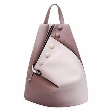 Women bag backpack zipper pale pink , light gray