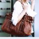 Brown leather bag ladies handbag character