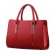 Women's faux leather zipper / PU (polyurethane) / PU tote bag, pure black / wine red / sky blue / autumn; winter