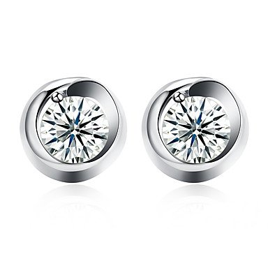 Women cubic zirconia earrings fashion classic, simple sterling silver fashion silver wedding