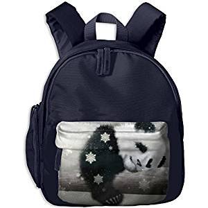 Panda snowflake print backpack schoolbag boys and girls school bags for the children Daypack