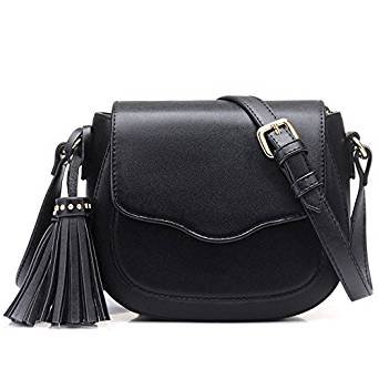 Women Leather Messenger Bag tassel