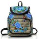 Blue flower embroidery backpack schoolbag backpack