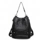 Women bag sheepskin black backpack leisure seasons