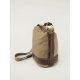 Vintage brown beige leather bucket bag small backpack